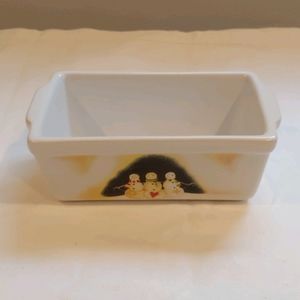 Nantucket Ceramic Loaf Pan with Snowmen!
